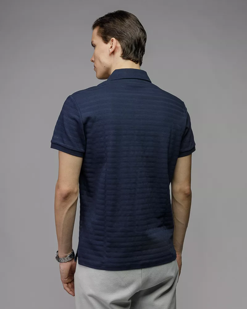 Devergo Ανδρικό Ριγέ Polo Shirt 4015 – Navy Blue