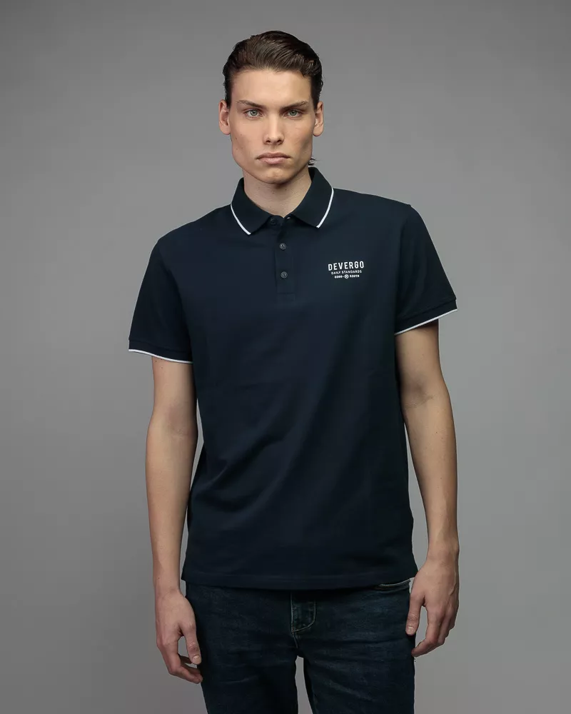 Devergo Ανδρικό Pique Polo Shirt 4075 – Navy Blue