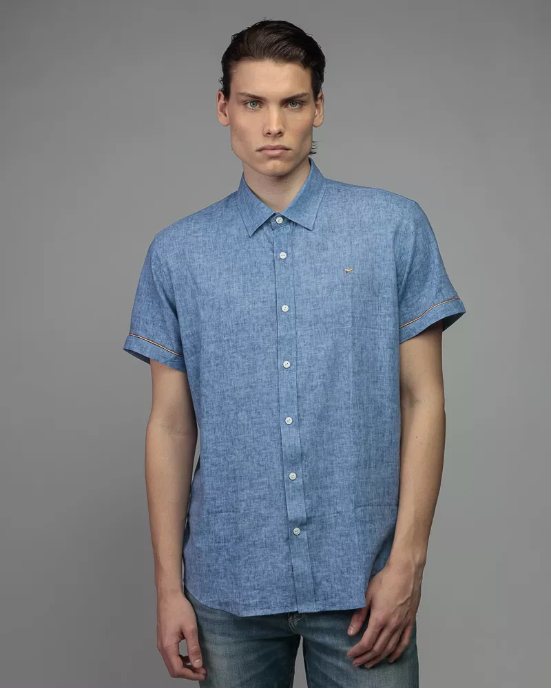 Devergo Ανδρικό Λινό Πουκάμισο 5006 – Light Blue