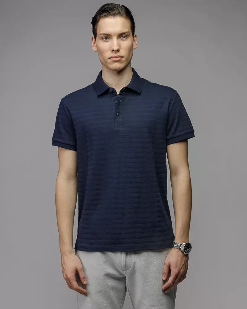 Devergo Ανδρικό Ριγέ Polo Shirt 4015 – Navy Blue