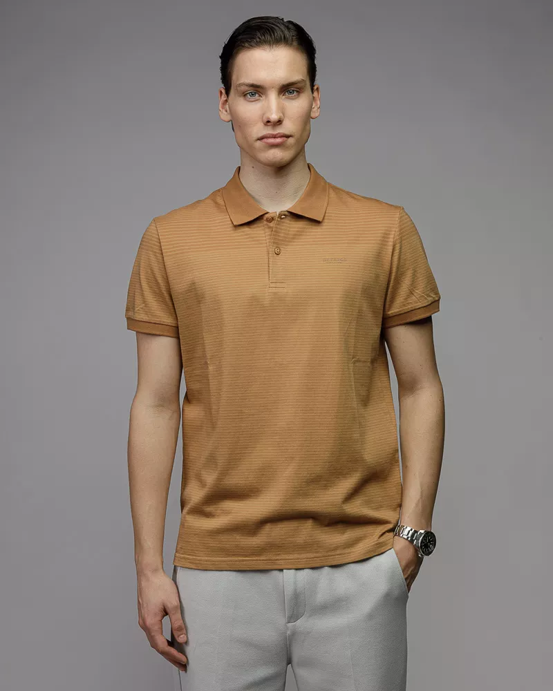 Devergo Ανδρικό Ριγέ Polo Shirt 4079 – Tan