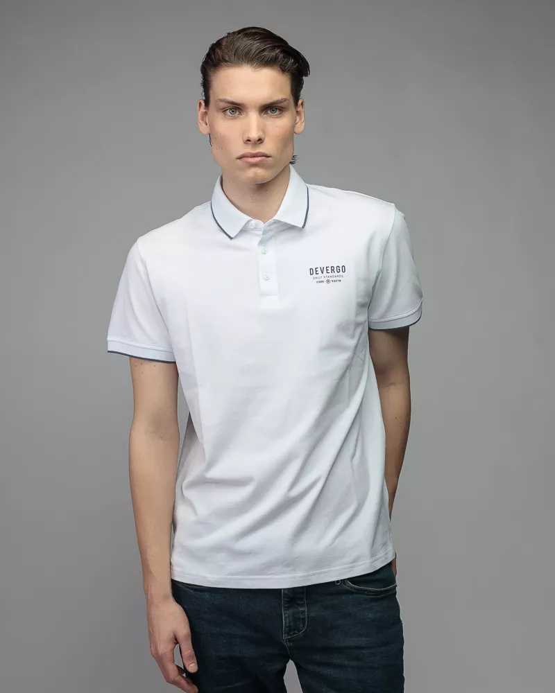 Devergo Ανδρικό Pique Polo Shirt 4075 – White