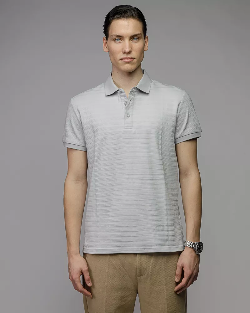 Devergo Ανδρικό Ριγέ Polo Shirt 4015 – Grey