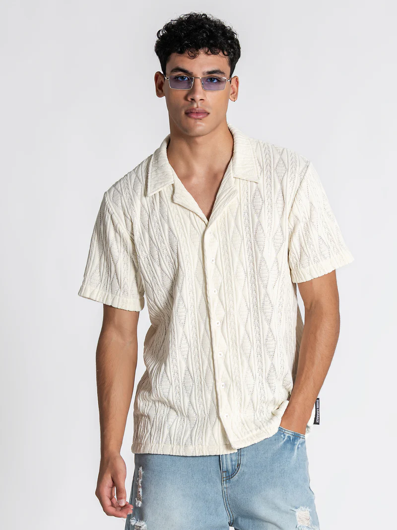 Gianni Kavanagh Ανδρικό DIAMOND Πουκάμισο - Off-White