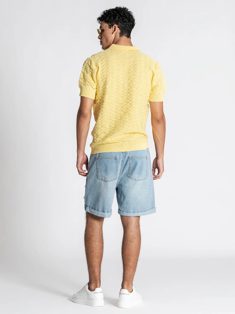 Gianni Kavanagh Ανδρικό GK Πλεκτό Polo Shirt – Yellow